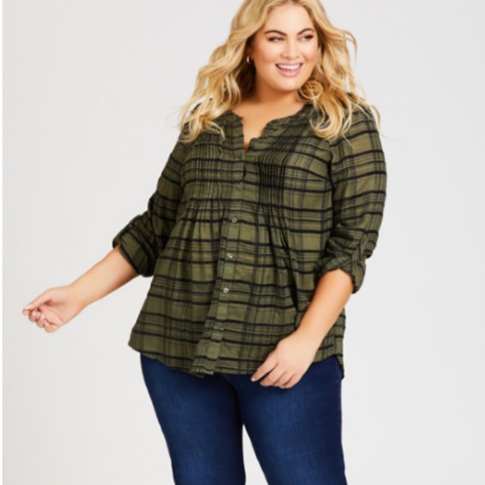 Avenue Button Down Top
